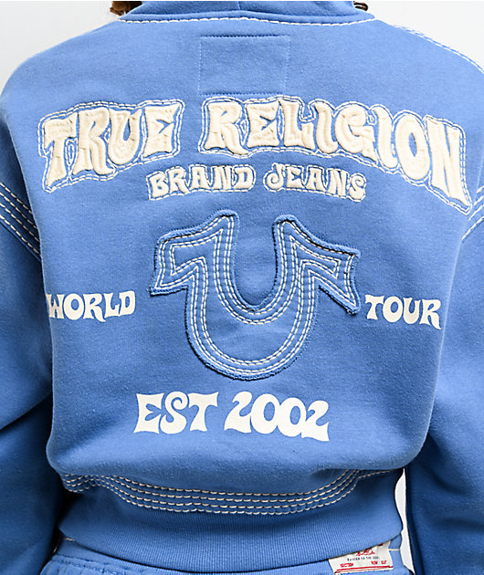 True Religion Super QT Pacific Coast Crop Zip Hoodie
