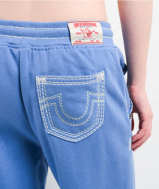 True Religion Super QT Straight Leg Blue Sweatpants