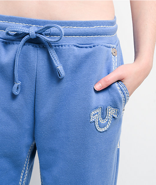 True Religion Super QT Straight Leg Blue Sweatpants