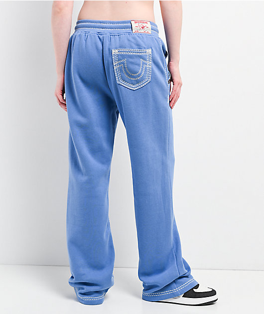 True Religion Super QT Straight Leg Blue Sweatpants | Zumiez