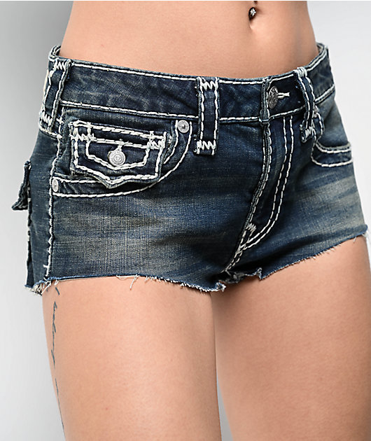 True Religion Super T Flap Moondaisy Spicy Shorts | Zumiez