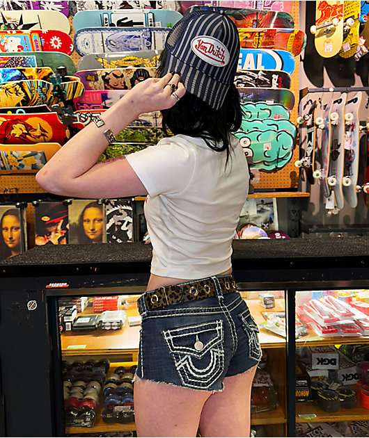 True Religion Super T Flap Moondaisy Spicy Shorts