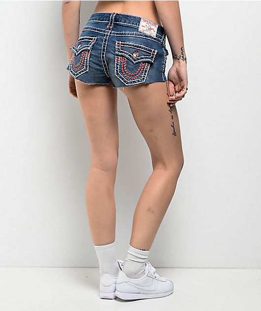 True Religion Super T Flap Wave Lily Spicy Shorts Zumiez