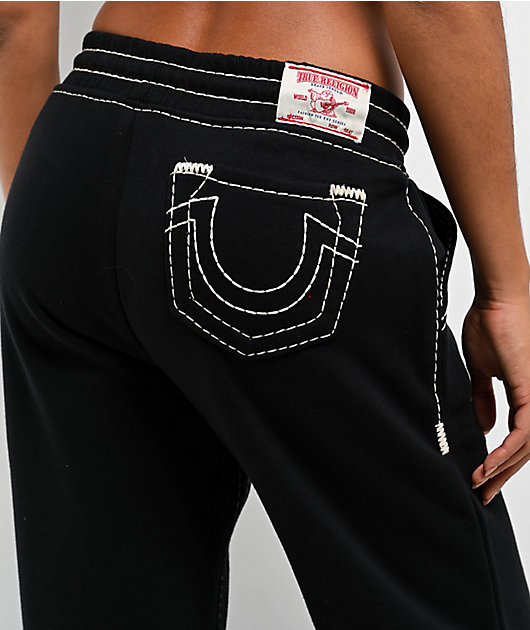True Religion Super T Fleece Black Sweatpants