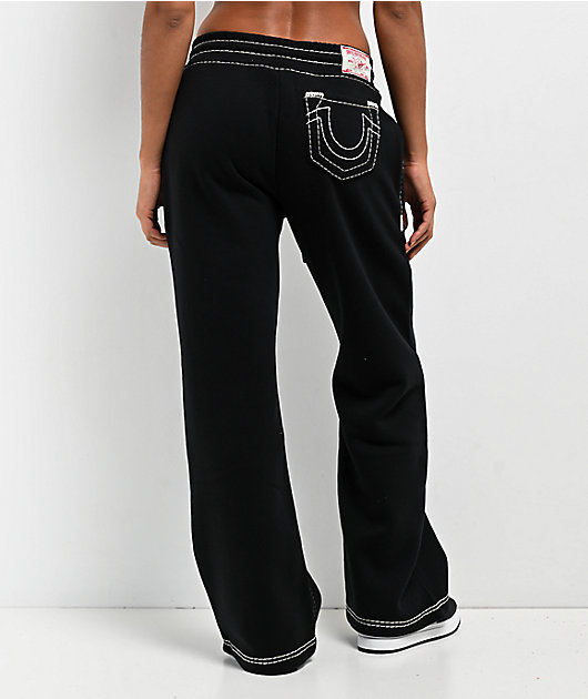 True Religion Super T Fleece Black Sweatpants | Zumiez