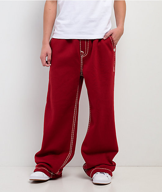 True Religion Super T Red Sweatpants | Zumiez