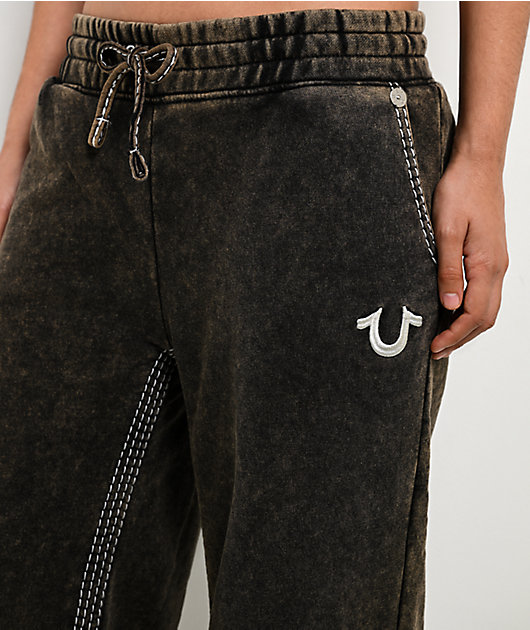 True Religion Super T Rust Brown Wash Sweatpants