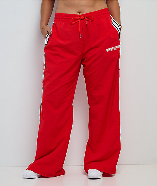True Religion Tearaway Red Track Pants