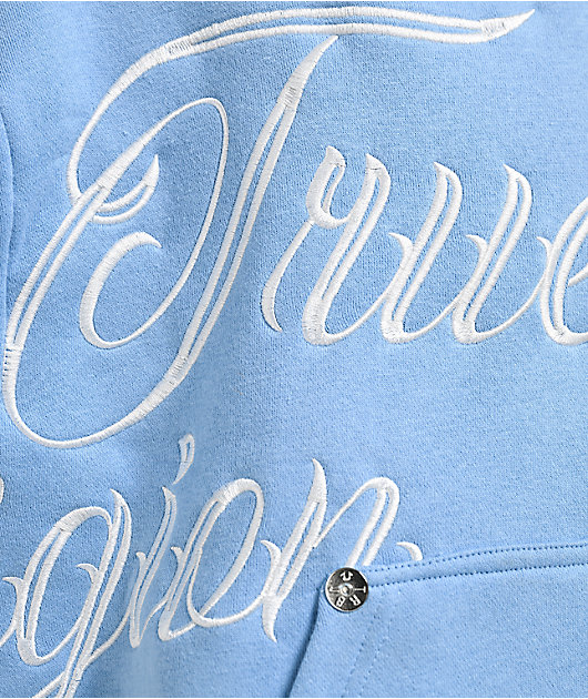 True Religion Tiger Script Blue Hoodie