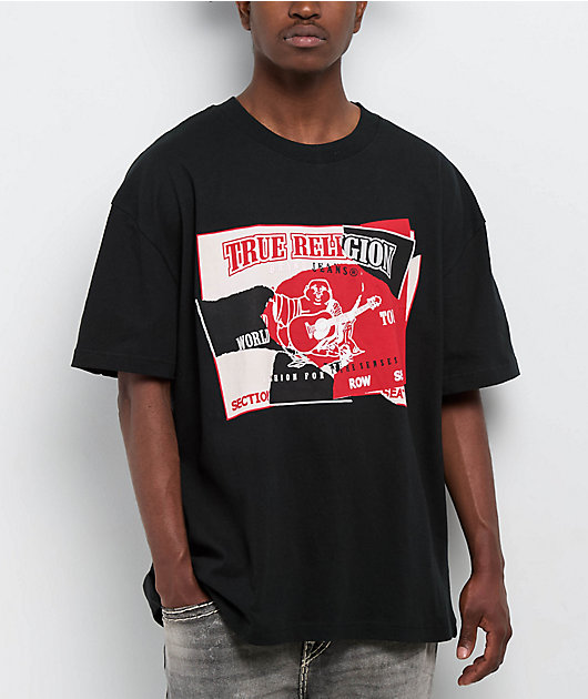 True Religion Torn Black T-Shirt