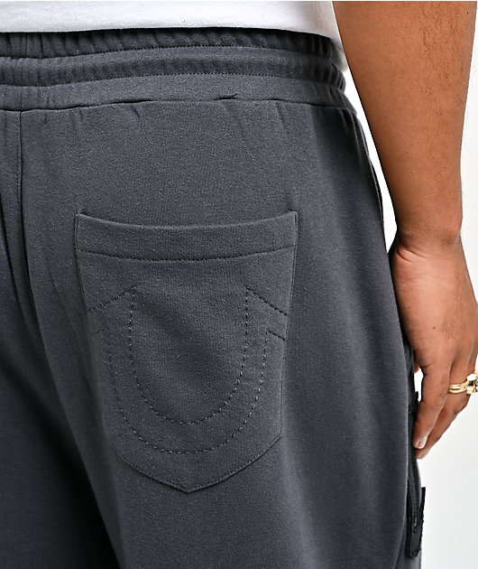 True Religion Tossed Logo Phantom Grey Sweatpants