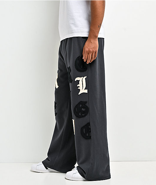 True Religion Tossed Logo Phantom Grey Sweatpants