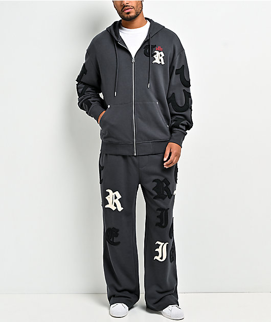 True Religion Tossed Logo Phantom Grey Sweatpants