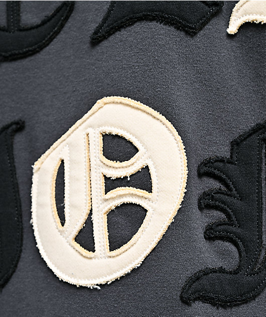 True Religion Tossed Logo Phantom Grey Zip Hoodie