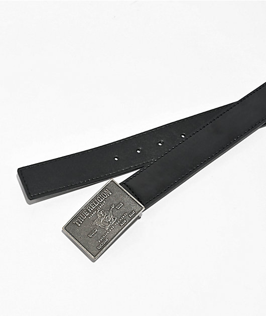 True Religion Touring Plaque Black Belt | Zumiez