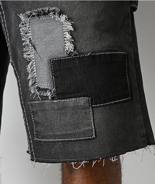 True Religion Vinny Big T Black Wash Carpenter Shorts