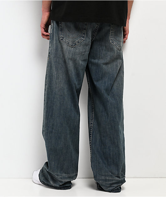 True Religion Vinny Steel Drift Medium Wash Ultra Baggy Jeans | Zumiez