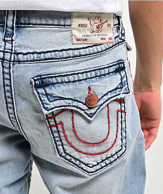 True Religion Vinny Super T Flap Arctic Whisper Light Blue Wash Ultra Baggy Jeans