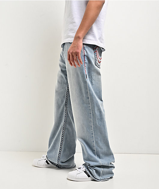 True Religion Vinny Super T Flap Arctic Whisper Light Blue Wash
