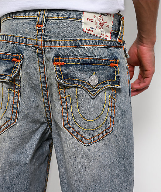 True Religion Vinny Super T Kelp Medium Wash Ultra Baggy Jeans