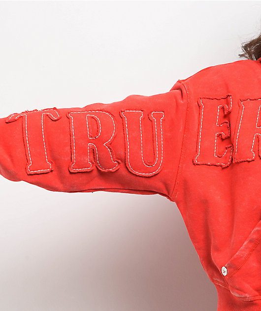 True Religion Vintage Applique Logo Scarlet Hoodie