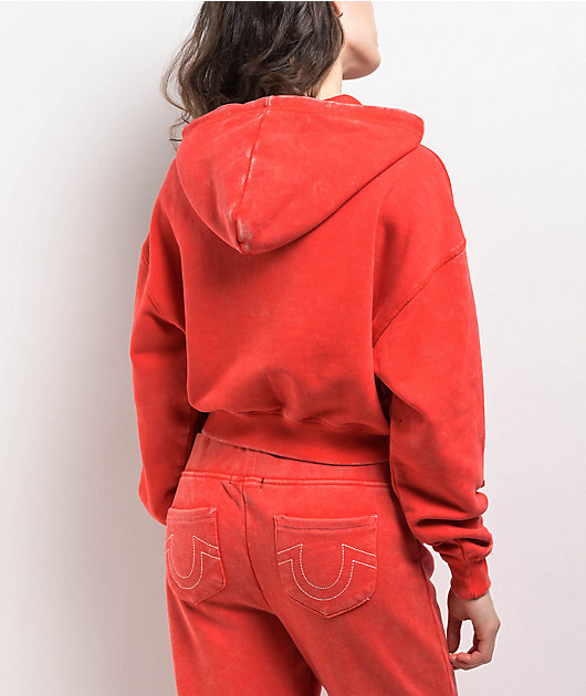 True Religion Vintage Applique Logo Scarlet Hoodie