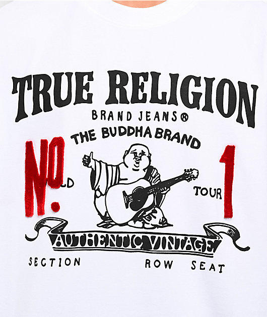 関税込み♪【TRUE RELIGION】VINTAGE NO.1 ロゴ ★ Tシャツ True Religion Vintage No.1 White Heavyweight T-Shirt | Zumiez