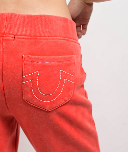 True Religion Vintage Scarlet Low Rise Flare Sweatpants