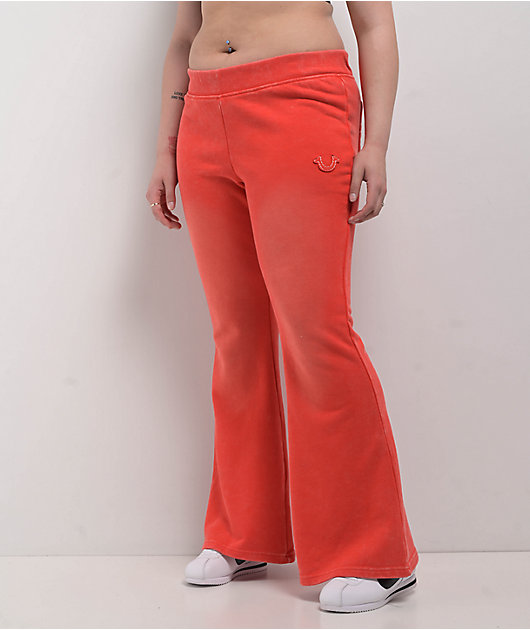 True Religion Vintage Scarlet Low Rise Flare Sweatpants