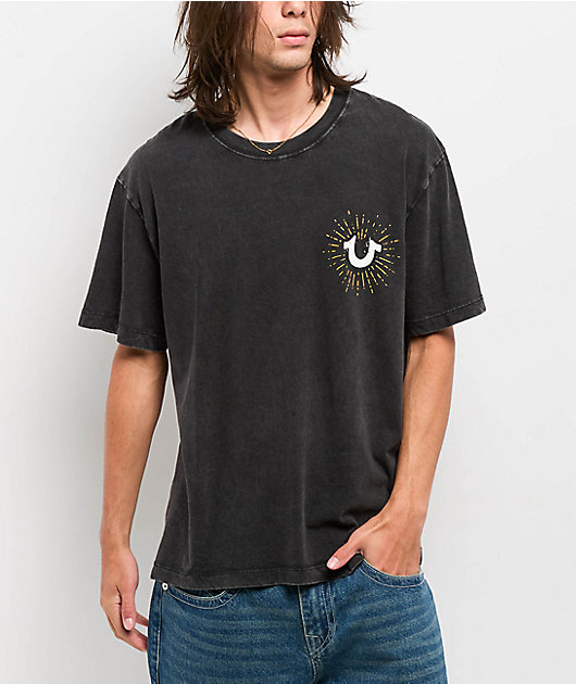 True Religion Vintage Shining Crest Black Wash T-Shirt