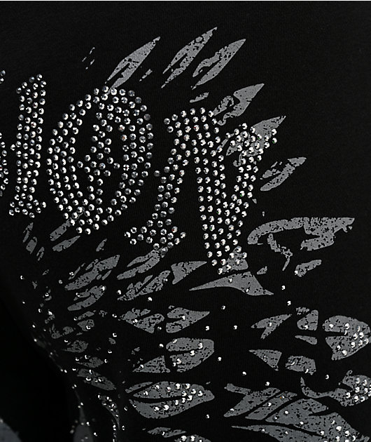 True Religion Winged Crystal Black Baggy Sweatpants