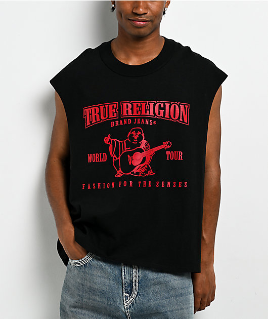 True Religion World Tour Black Tank Top