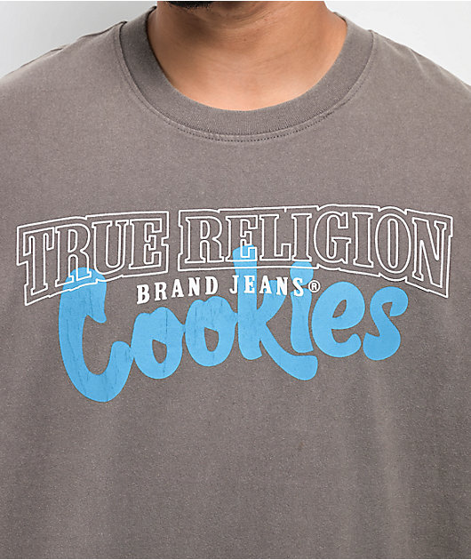 True Religion x Cookies Archs Washed Grey T-Shirt | Zumiez