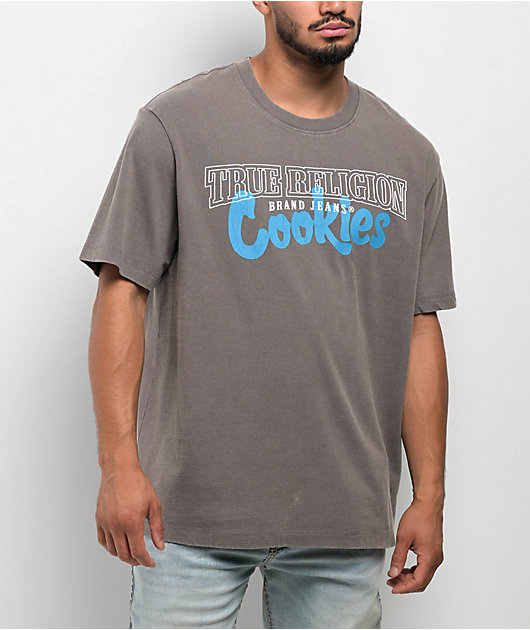 True Religion x Cookies Archs Washed Grey T-Shirt | Zumiez