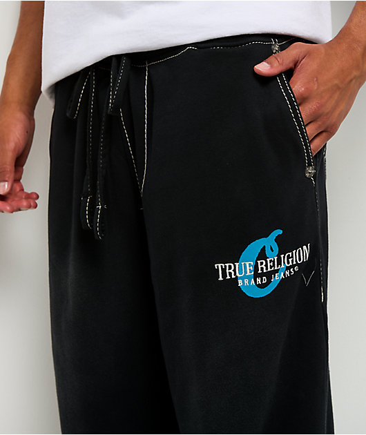 True Religion x Cookies Washed Black Relaxed Sweatpants