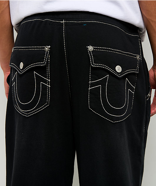 True Religion x Cookies Washed Black Relaxed Sweatpants