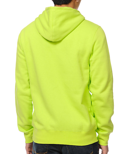 lime green zip up hoodie