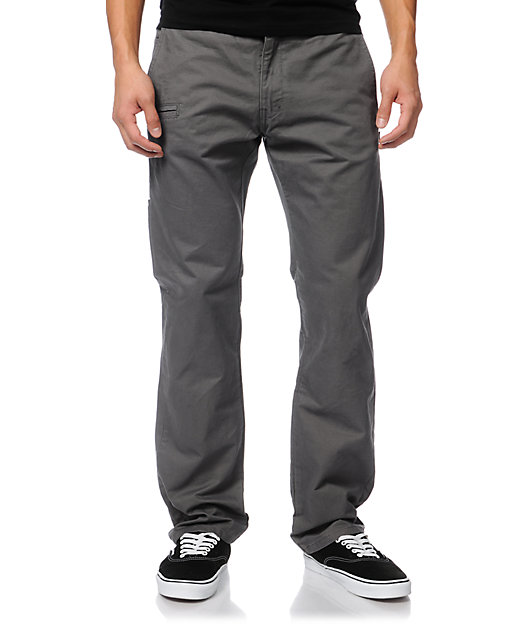 Trukfit Solid Grey Regular  Fit  Chino  Pants Zumiez