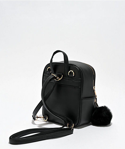 Under1Sky Quilted Butterfly Charm Black Mini Backpack | Zumiez