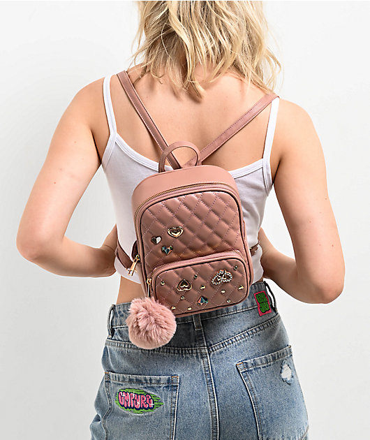 Under1Sky Quilted Heart Charm Pink Mini Backpack | Zumiez Under1Sky Quilted Heart Charm Pink Mini Backpack | Zumiez