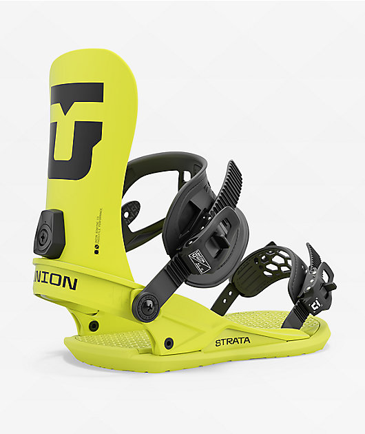 Union Strata Acid Green Snowboard Bindings 2025 | Zumiez