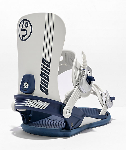 Union x Public Strata White & Blue Snowboard Bindings | Zumiez