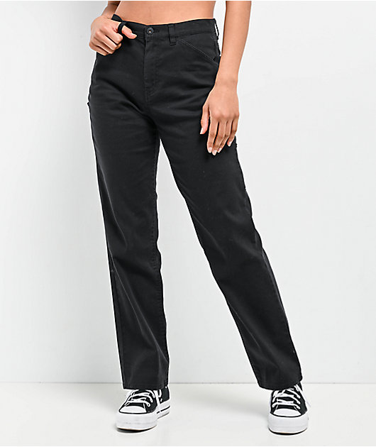 パンツ   Women Straight Pants K20K208381 BEH black Straight Leg Sport Knit Pants - Elastic Waist, Black | Woman