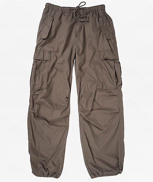 Unionbay Logan Grey Peached Cargo Parachute Pants | Zumiez