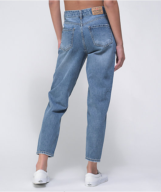 Unionbay Madonna Blue Destructed Mom Jeans