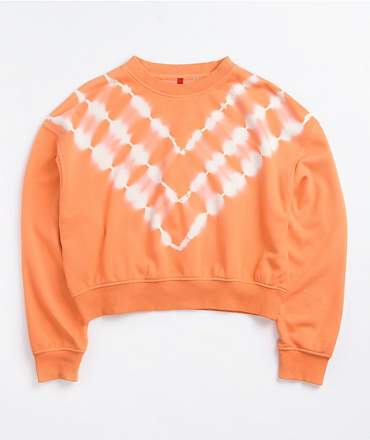 cropped orange sweatshirt
