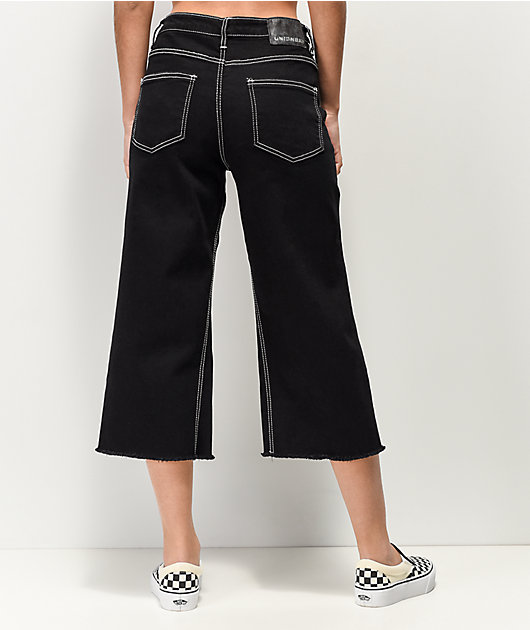 stretch denim crop pants
