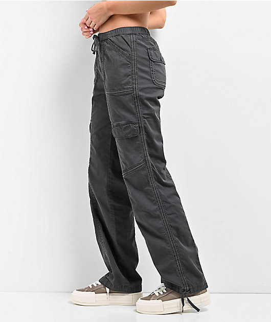 A New Day Plaid Pants XL Dark Gray High Rise Plaid Straight Leg Cropped  Workwear
