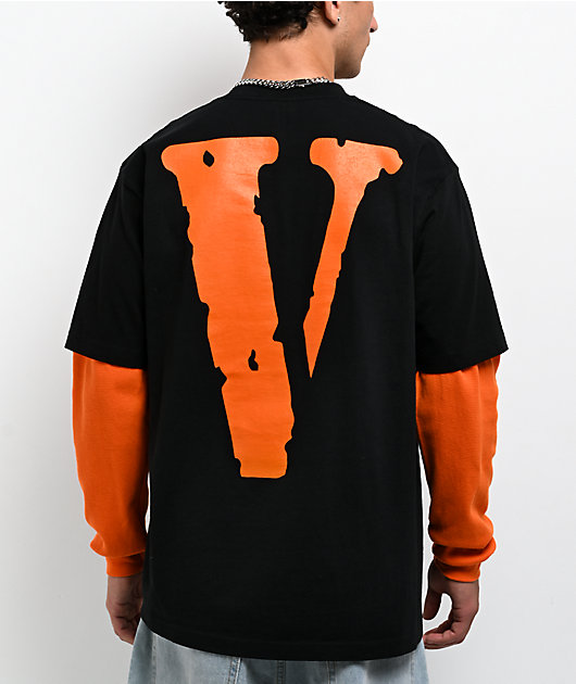 VLONE Friends Black & Orange 2fer Long Sleeve T-Shirt | Zumiez