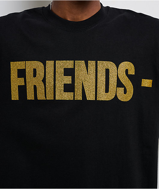 VLONE Friends Gold Glitter & Black T-Shirt